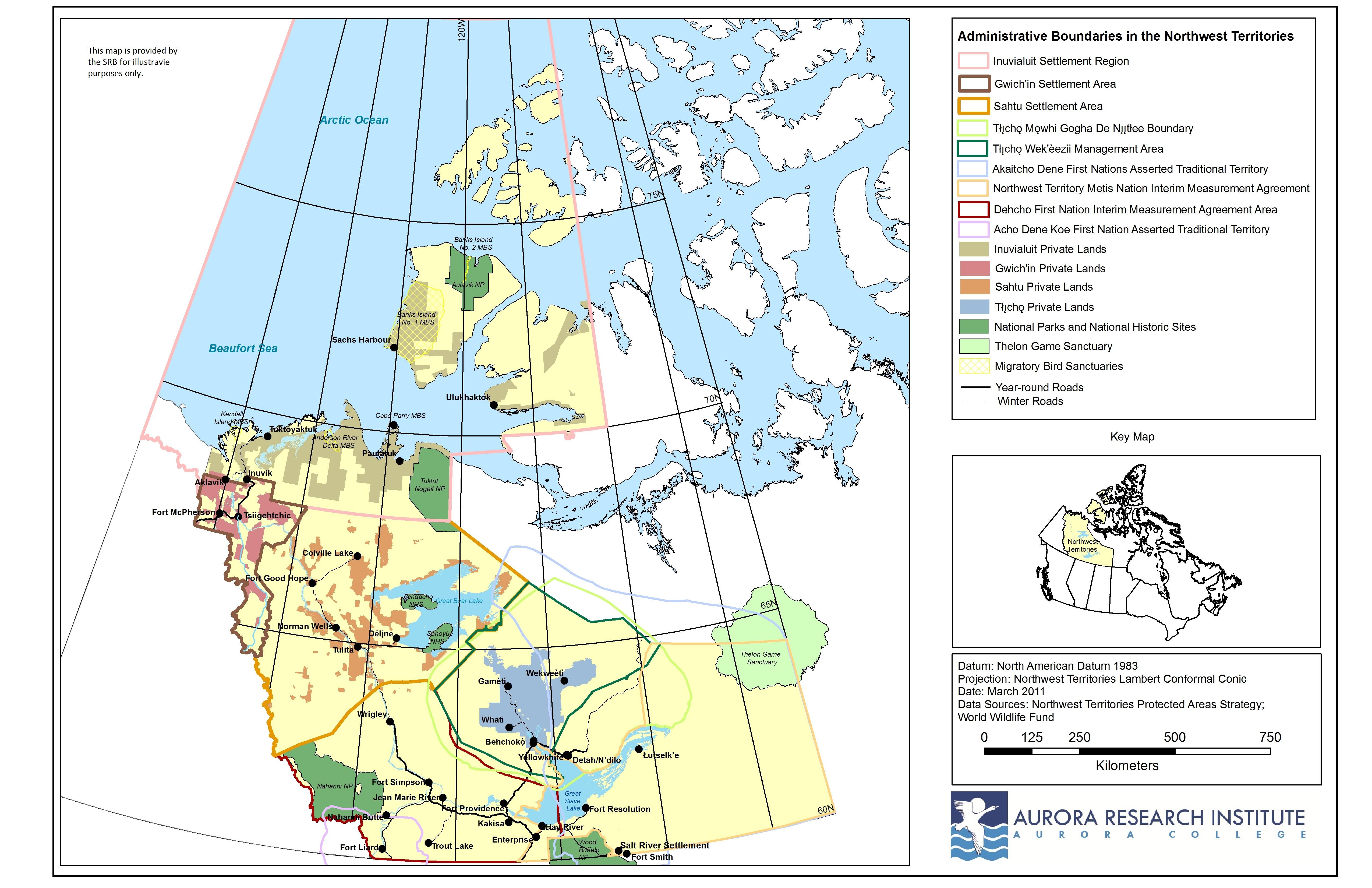 Map of Administrative Boundaries in the Northwest Territories
